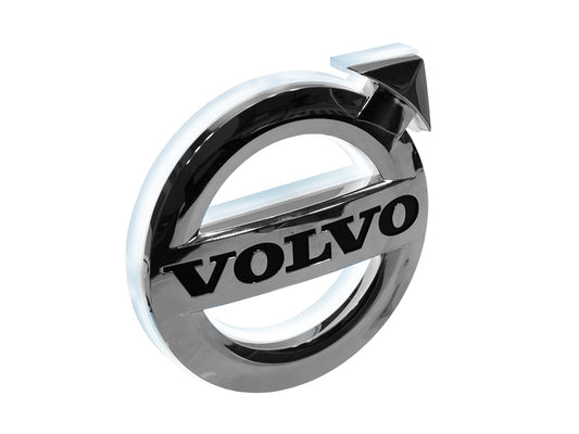 Belyst Volvo emblem